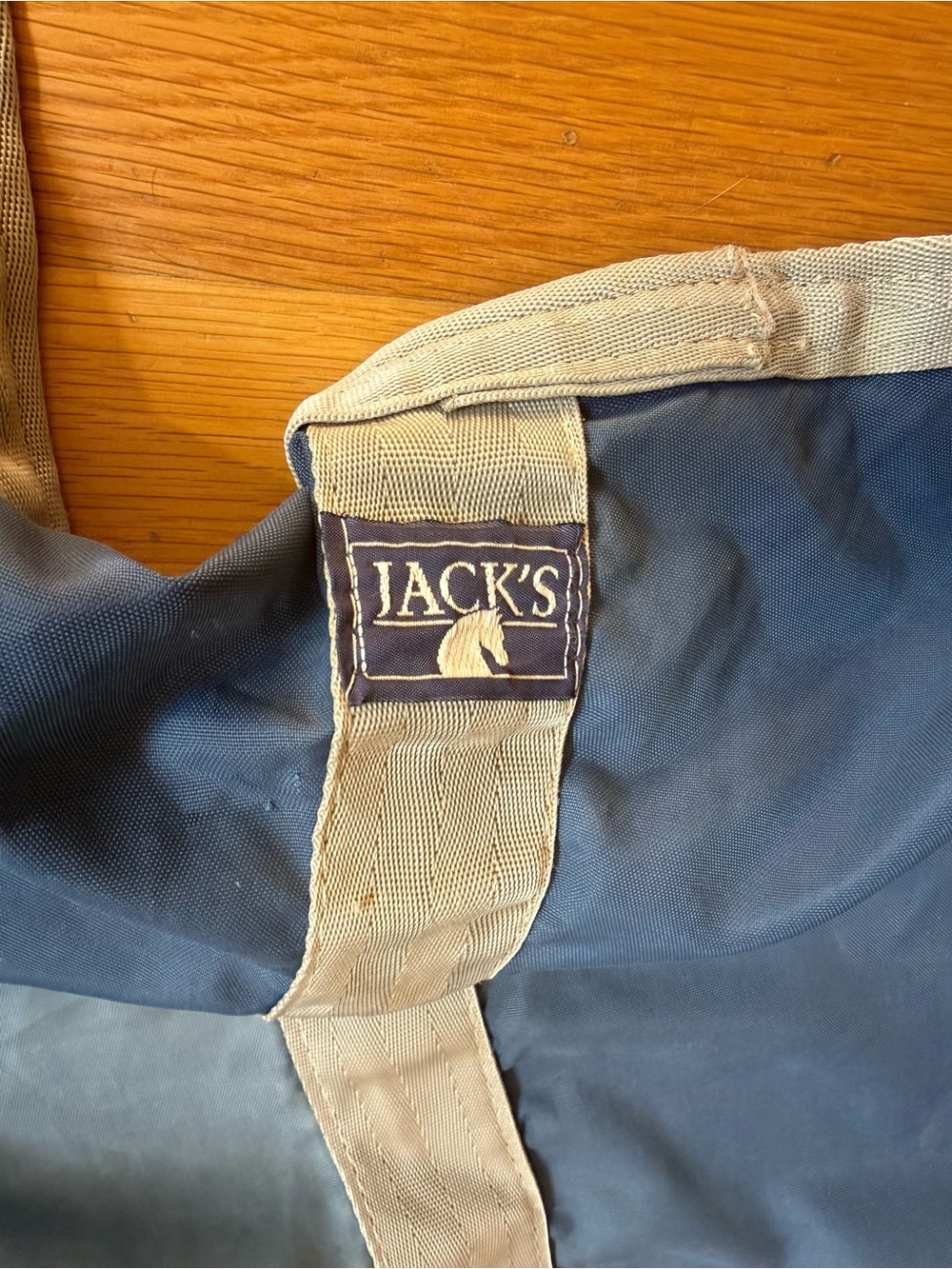 JACKS brand nylon horse size 72 RAIN sheet navy closed chest